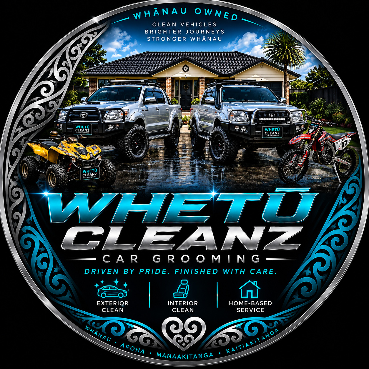 Whetū Cleanz vehicle and house artwork